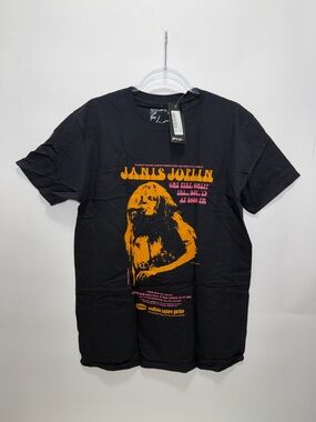 Nasty Gal Black Tee with Orange Graphic - Janis Poster Print